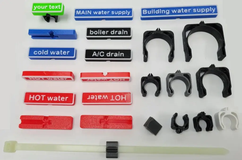 Custom 3D printing pipe labels